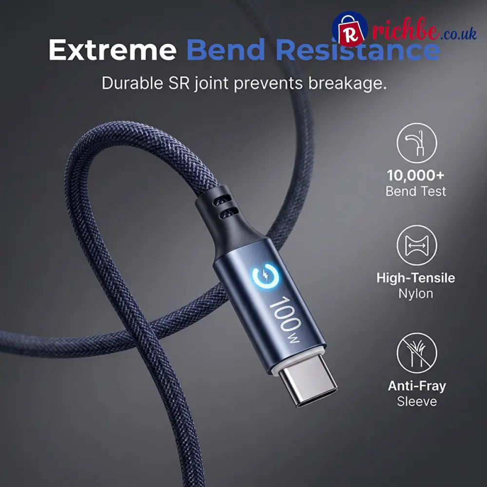 💥World Famous 5x Sold Out🔥Charge Any Device Instantly! No-Overcharge 100W Braided Cable - ?Hot Products?