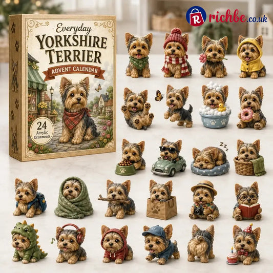 Yorkshire Terrier Advent Calendar – 24 Unique Yorkie Acrylic Ornaments & Daily Christmas Surprises